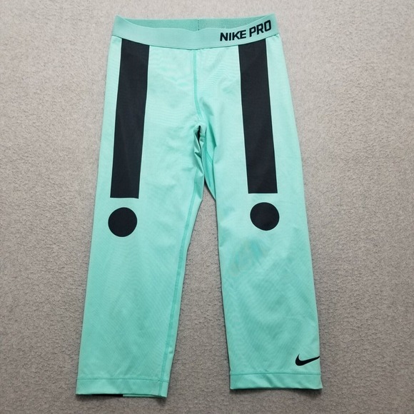 Nike Pants - Nike‎ Pro Sweatpants Womens Medium Green Elastic Dri Fit Cyan
